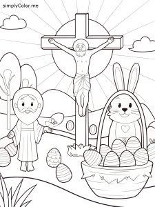 Easter color sheet religious