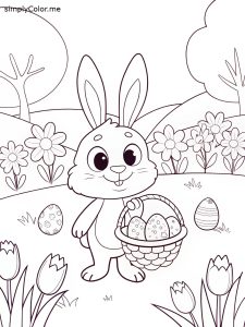 Easter coloring sheet for kids