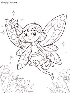 Fairy adult coloring sheet