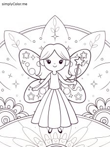 Fairy coloring sheet for adults
