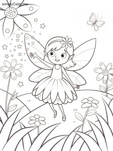 Fairy coloring sheet printable