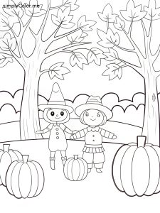 Fall coloring sheet for toddlers
