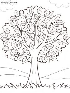 Fall tree coloring page Fall tree coloring page