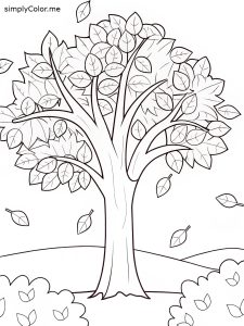 Fall tree coloring sheet Fall tree coloring sheet