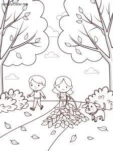 First day of fall coloring sheet First day of fall coloring sheet