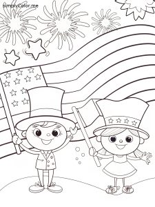 Fourth of july color sheet