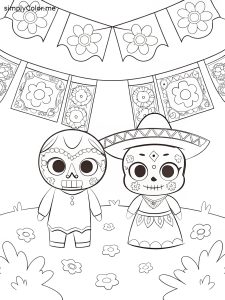 Free day of the dead coloring sheet