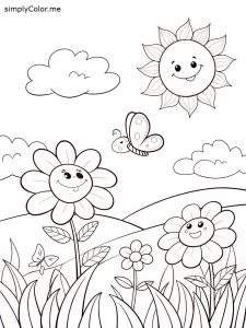 Free printable coloring sheet for spring