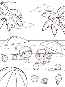 Free printable coloring sheet for summer Free printable coloring sheet for summer