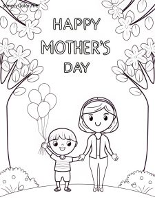 Free printable mother’s day coloring sheet