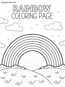 Free printable rainbow coloring page Free printable rainbow coloring page