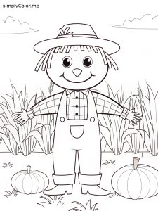 Free printable scarecrow coloring sheet