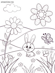 Free printable spring coloring page