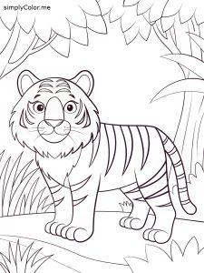 Free tiger coloring sheet