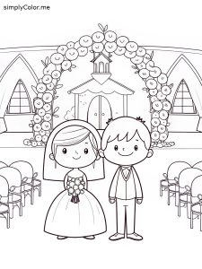 Free wedding coloring sheet Free wedding coloring sheet
