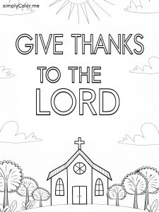 Give thanks to the lord coloring sheet