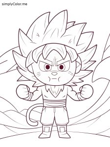 Goku super saiyan 4 coloring sheet