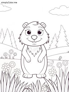 Groundhog coloring sheet Groundhog coloring sheet
