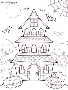 Halloween coloring page detailed