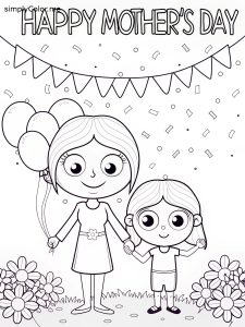 Happy mothers day coloring sheet
