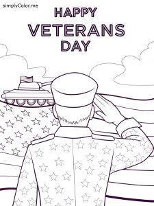 Happy veterans day coloring sheet