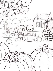 Harvest festival coloring sheet