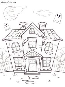 Haunted house coloring book