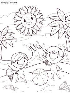 Hello summer coloring sheet