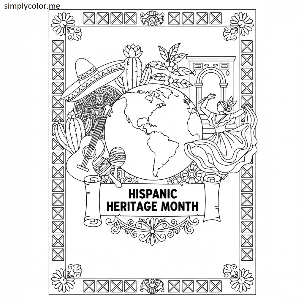 Hispanic Heritage Month coloring page