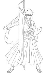 Ichigo Kurosaki coloring page printable Ichigo Kurosaki coloring page printable
