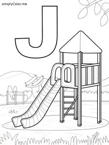 J is for jungle gym coloring page J is for jungle gym coloring page