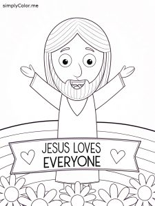 Jesus loves everyone coloring sheet Jesus loves everyone coloring sheet