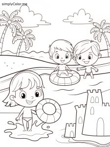 Kids coloring sheet summer