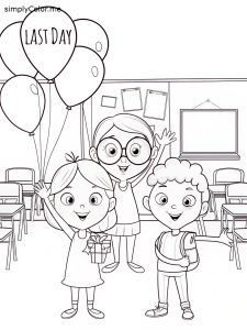 Last day of school coloring page free printable