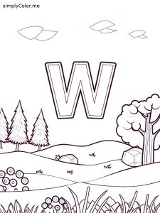 Letter w coloring sheet
