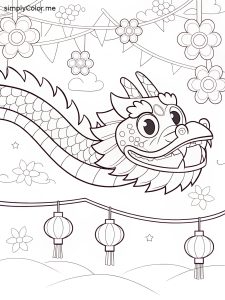 Lunar new year dragon coloring sheet Lunar new year dragon coloring sheet