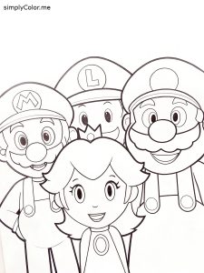 Mario characters coloring sheet