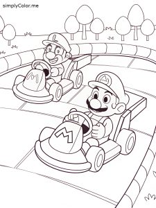Mario kart coloring