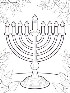 Menorah coloring page printable