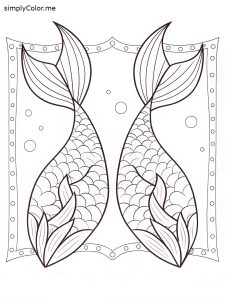 Mermaid tail coloring sheet