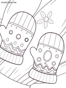 Mittens coloring sheet