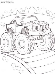 Monster truck coloring sheet free