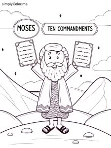 Moses and the ten commandments coloring sheet