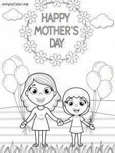 Mother’s day card coloring page