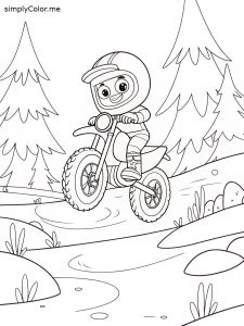 Motocross coloring sheet