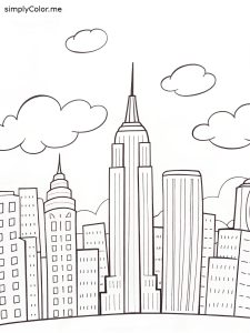 New york skyline coloring page New york skyline coloring page