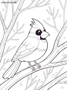 Northern cardinal coloring page Northern cardinal coloring page