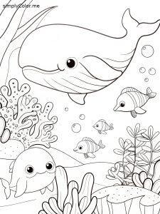 Ocean life coloring sheet