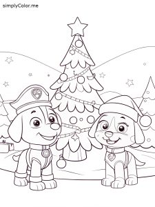 Paw patrol christmas coloring sheet Paw patrol christmas coloring sheet