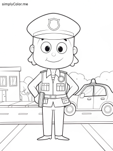 Police officer coloring page